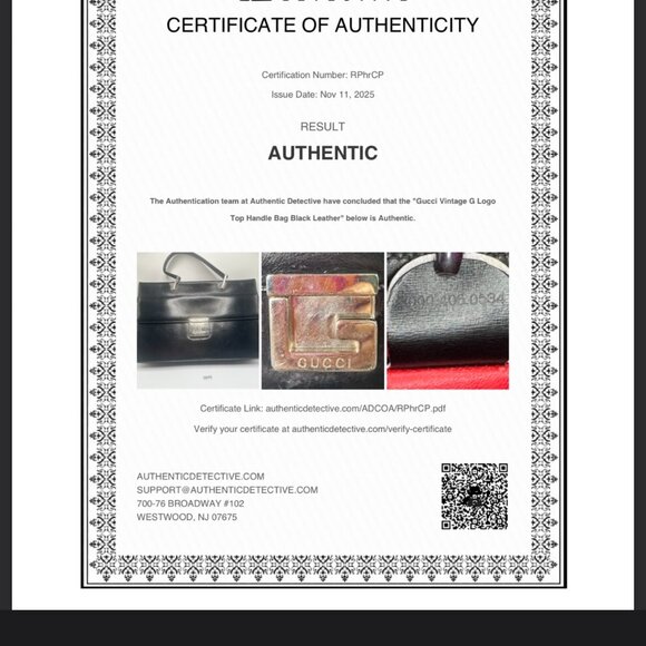 Gucci Black Leather Handbag with G Logo Clasp with COA Tom Ford Era 1990's #70 - Picture 16 of 16